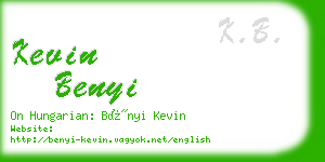 kevin benyi business card